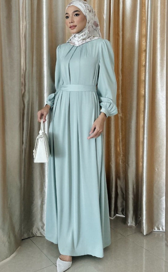 Mint Satin Blend Dress - Chaddors