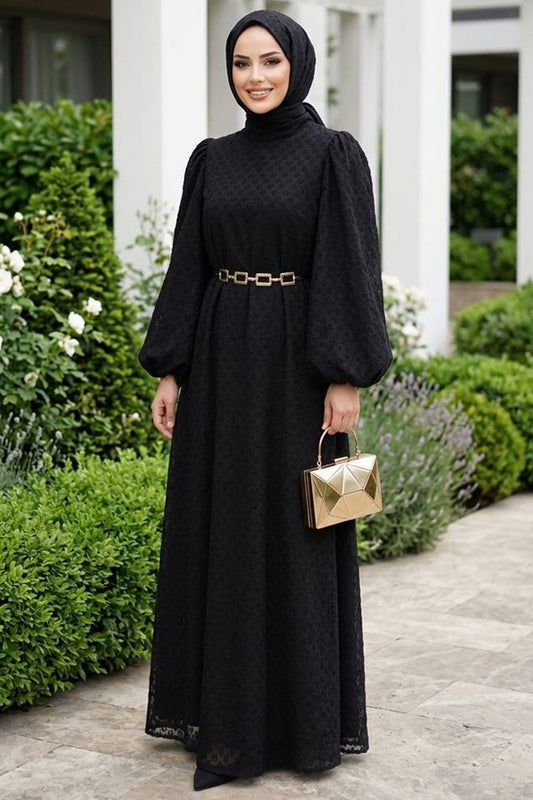 Black Lace Evening Dress - Chaddors