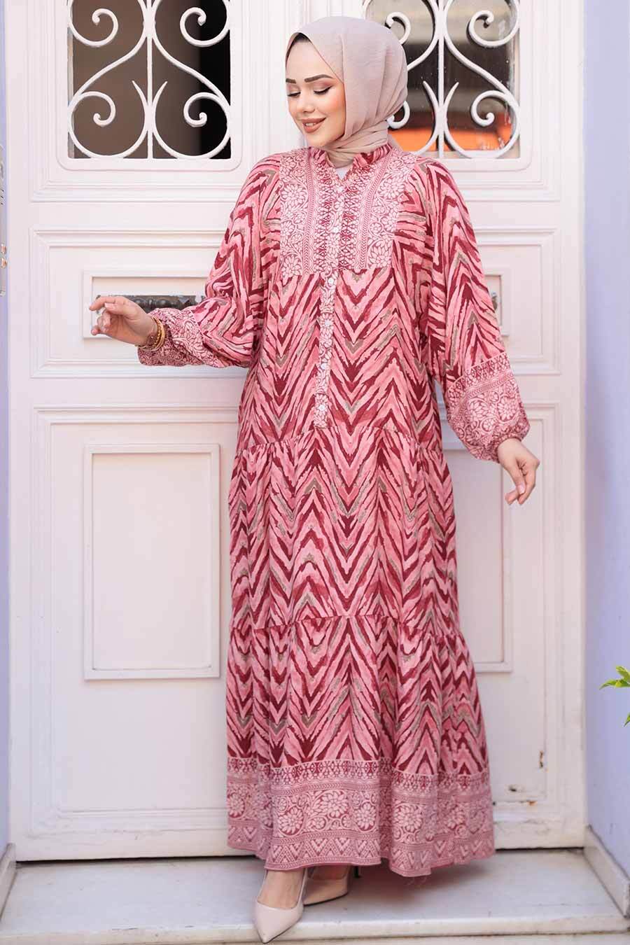Pink Zigzag Pattern Dress