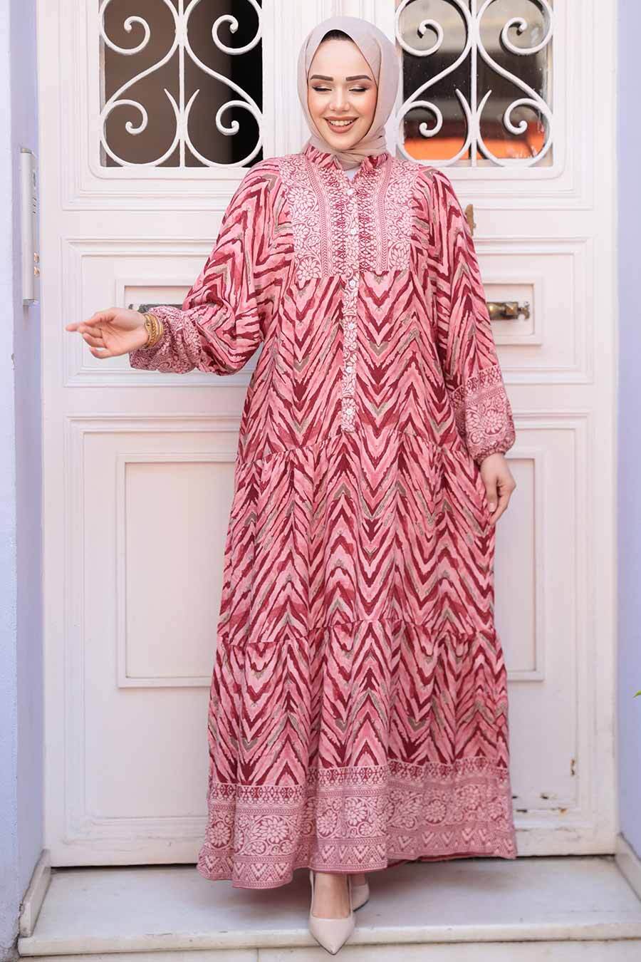 Pink Zigzag Pattern Dress
