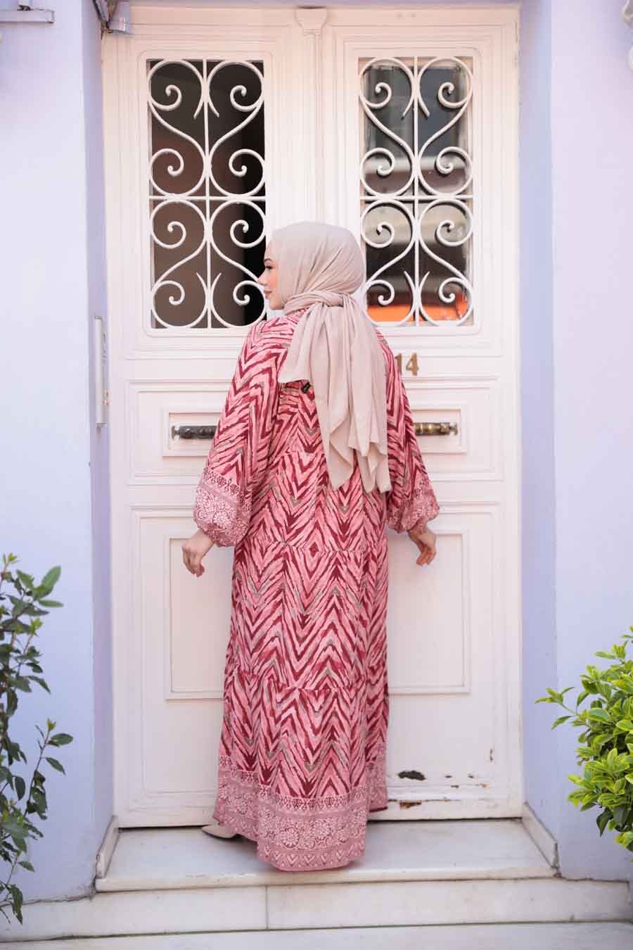 Pink Zigzag Pattern Dress