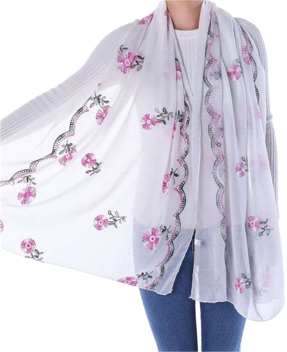 Garden Embroidery Hijabs + - Chaddors