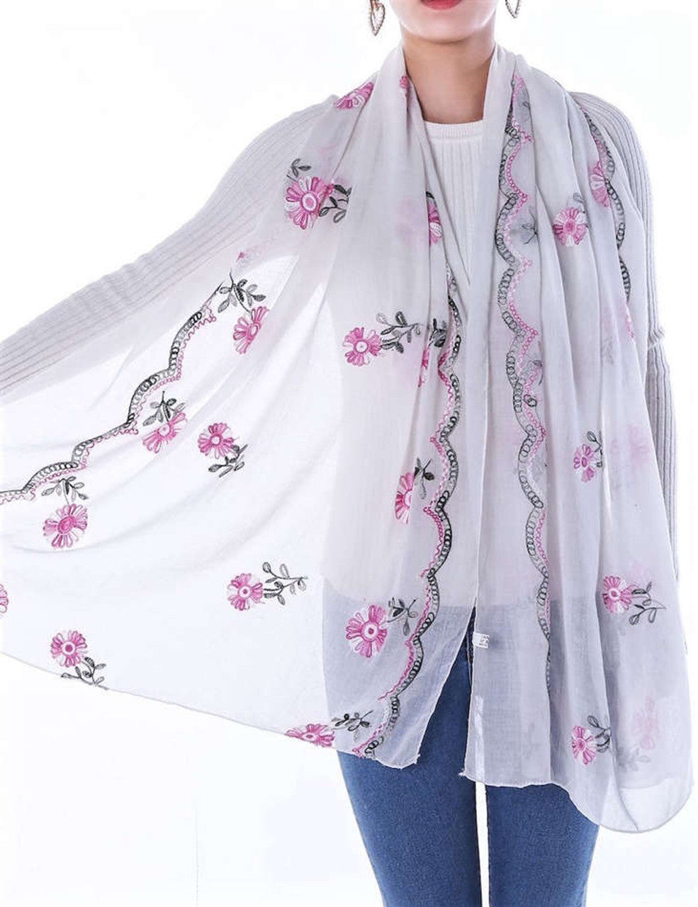 Garden Embroidery Hijabs + - Chaddors