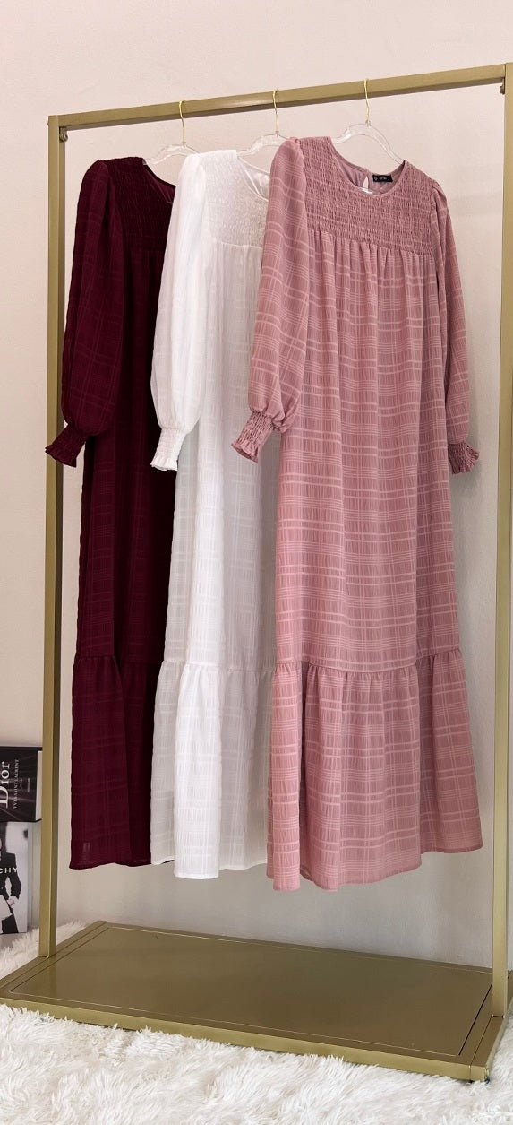 Pink Jamilah Smocked Dress - Chaddors