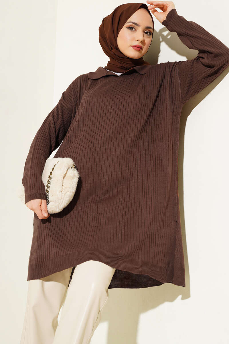 Collar Style Tunic Sweater + - Chaddors