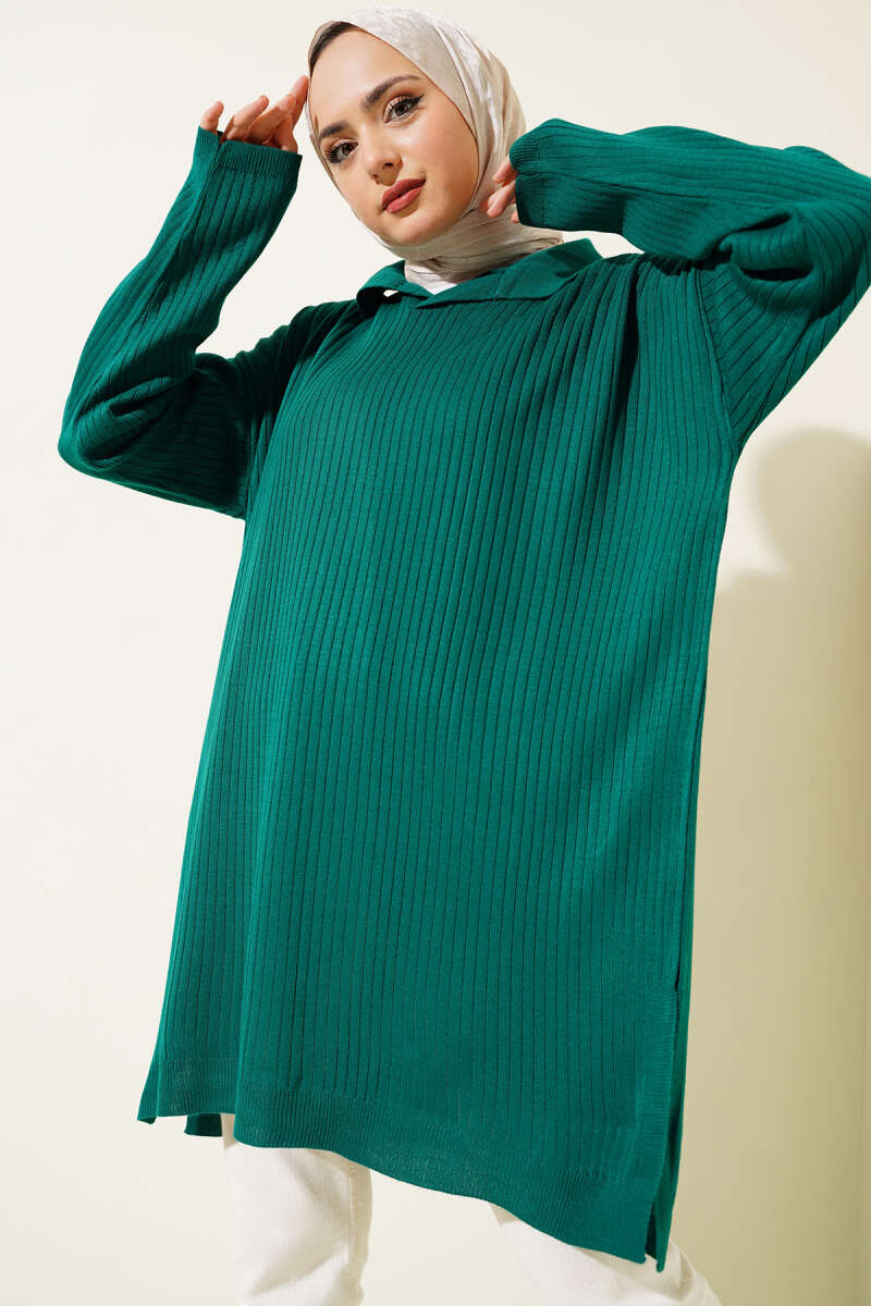 Collar Style Tunic Sweater +