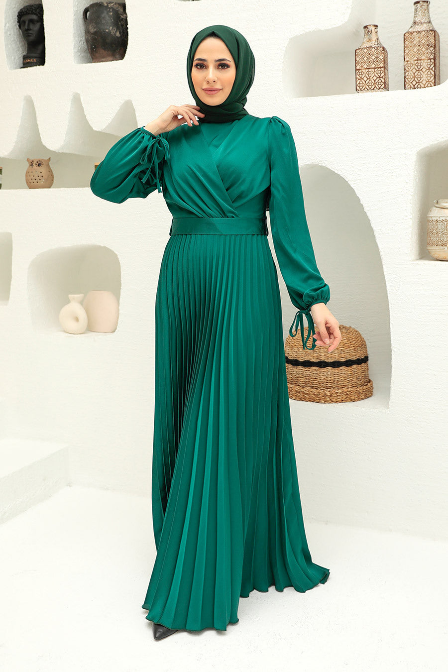 Emerald Silk Turkish Dress