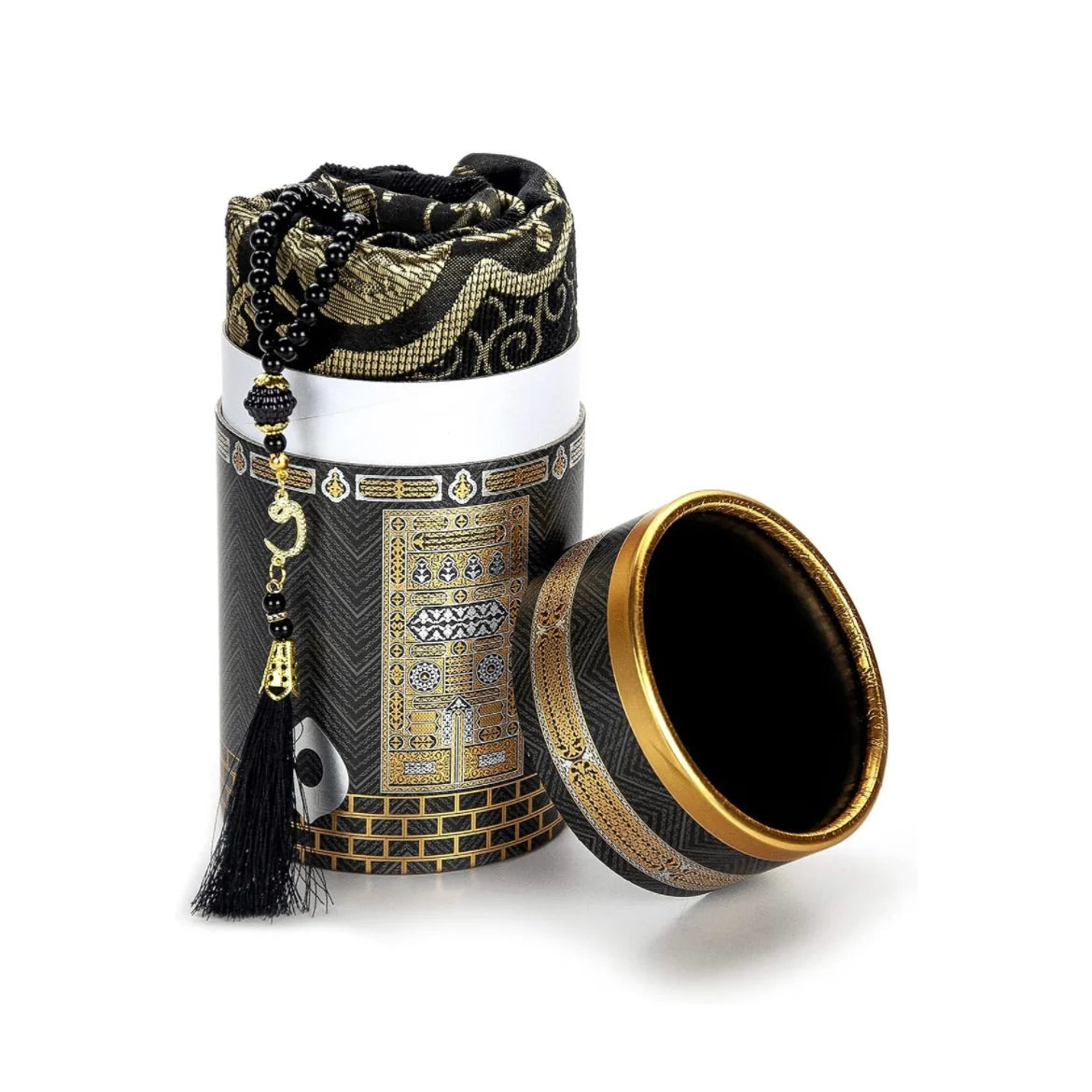 Black Prayer Mat and Tasbeeh Gift Set - Chaddors
