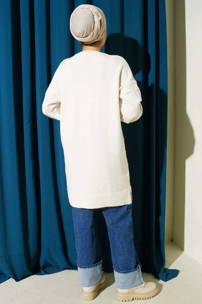 Square Patterned Soft Knit Tunic - Chaddors