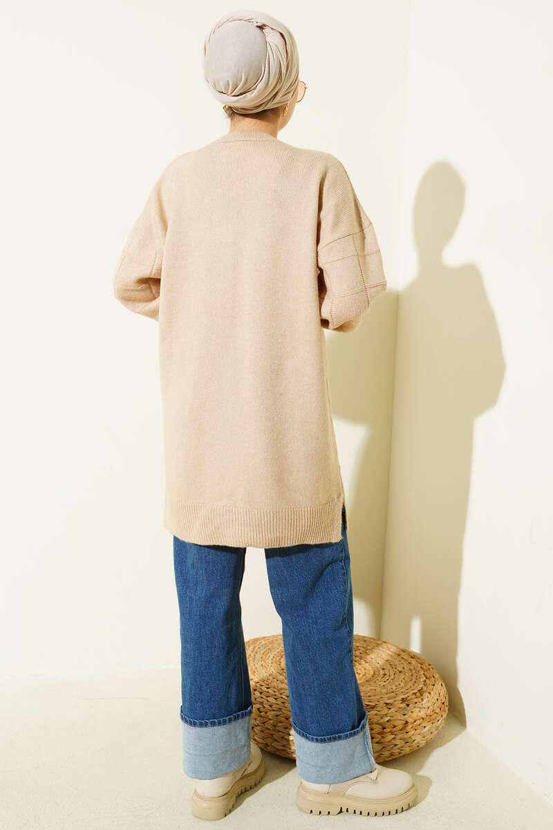 Square Patterned Soft Knit Tunic - Chaddors