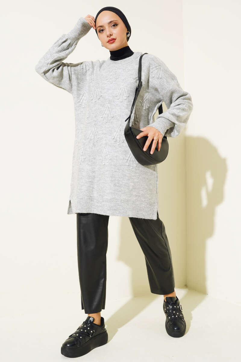 Embossed Tunic Sweater - Chaddors