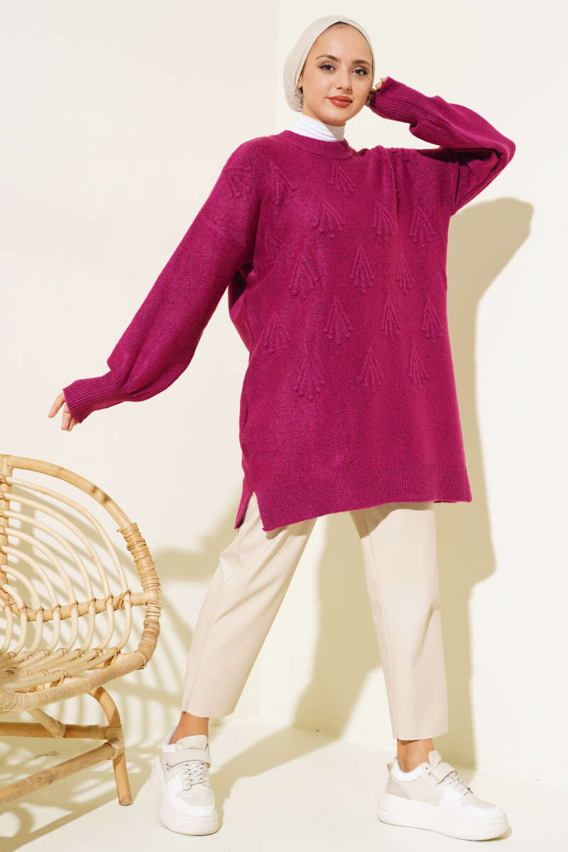 Embossed Tunic Sweater - Chaddors