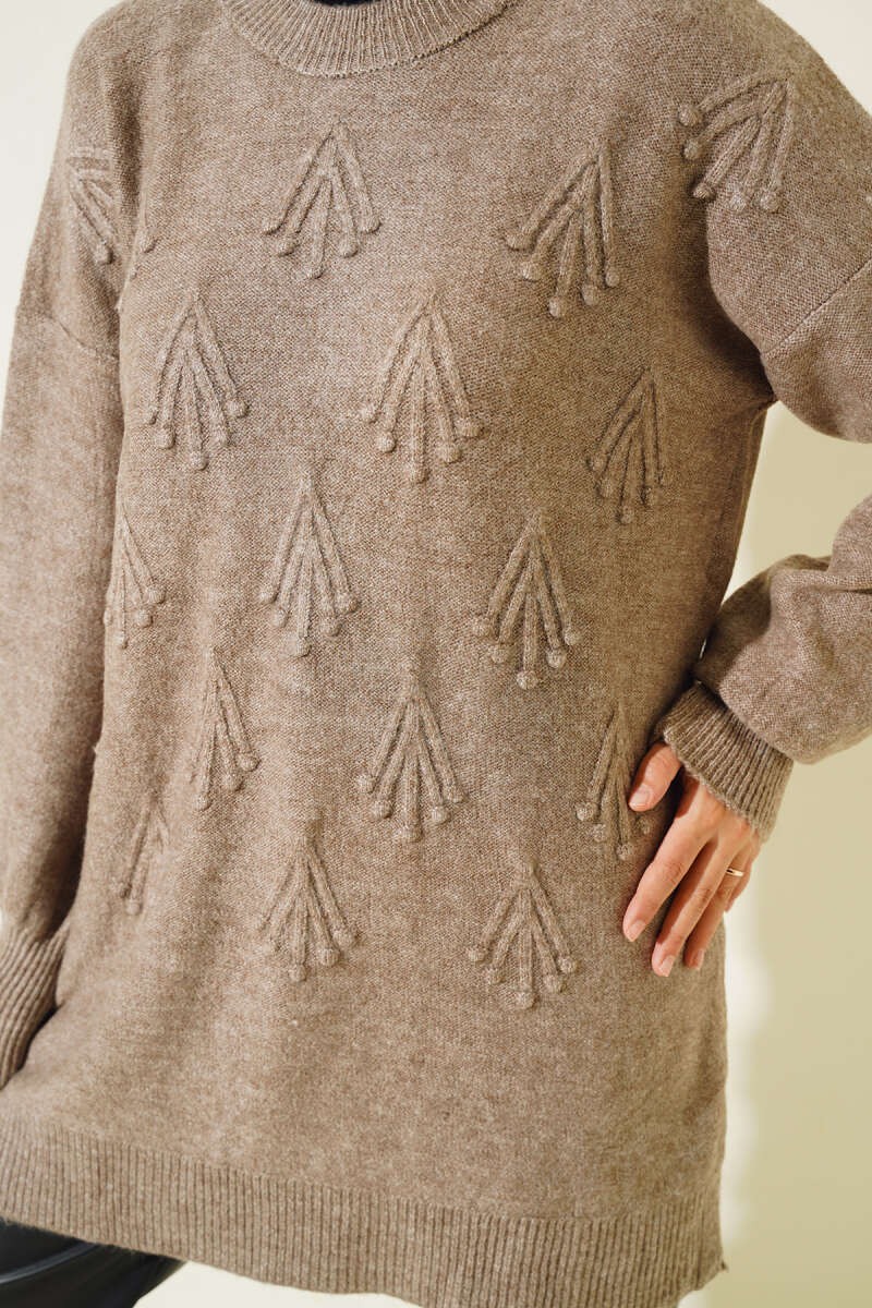 Mink Cherry Bunch Embossed Soft Knit Tunic - Chaddors