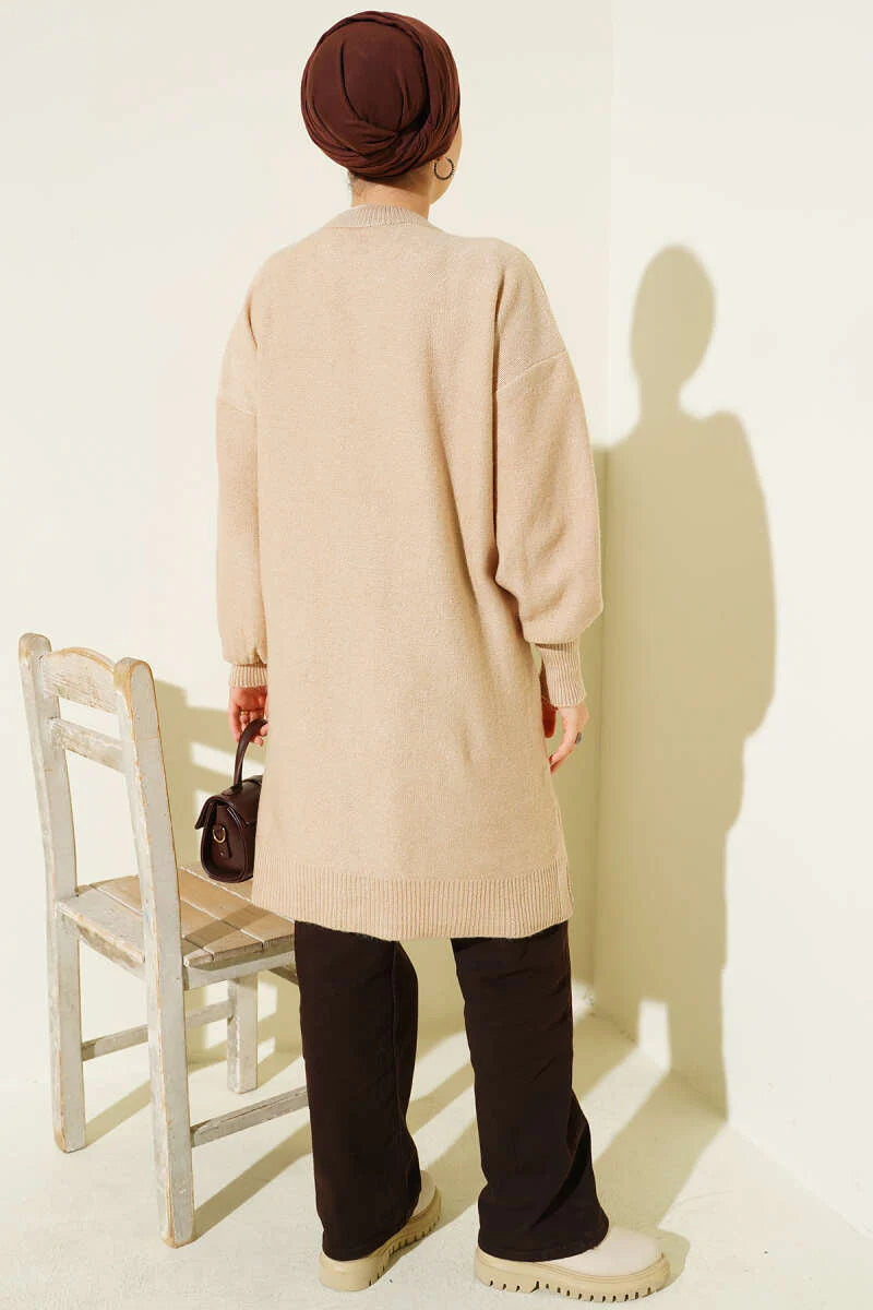 Latte Cherry Bunch Embossed Soft Knit Tunic - Chaddors