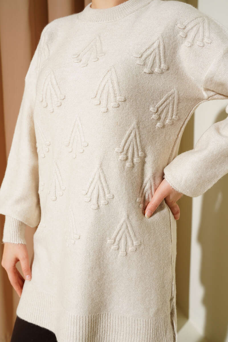 Stone Cherry Bunch Embossed Soft Knit Tunic - Chaddors