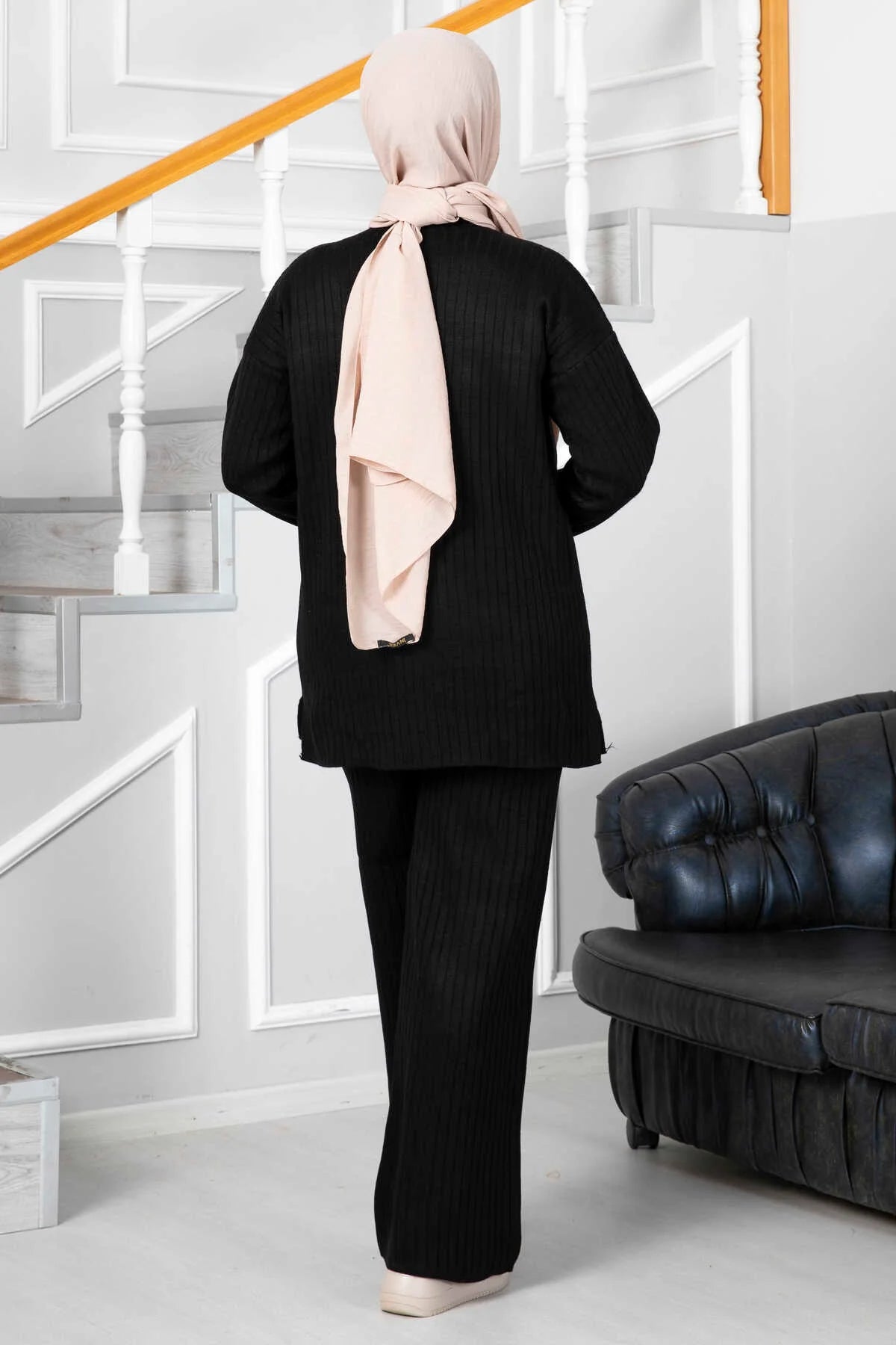 Black Double Knitted Design Co-ord - Chaddors