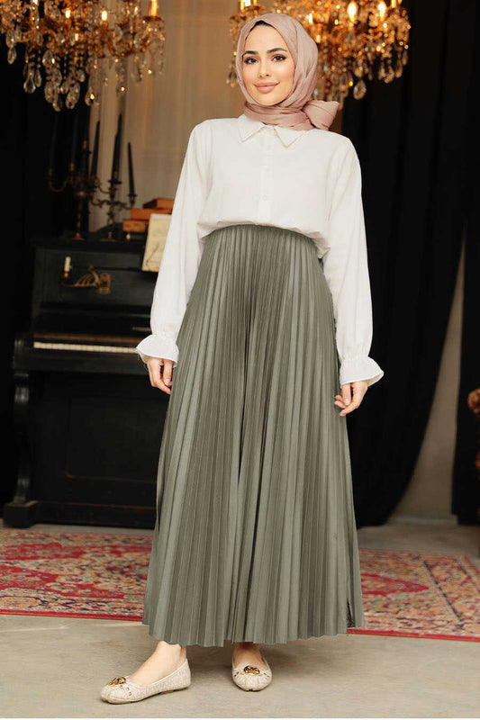 Almond Green Modest Skirt