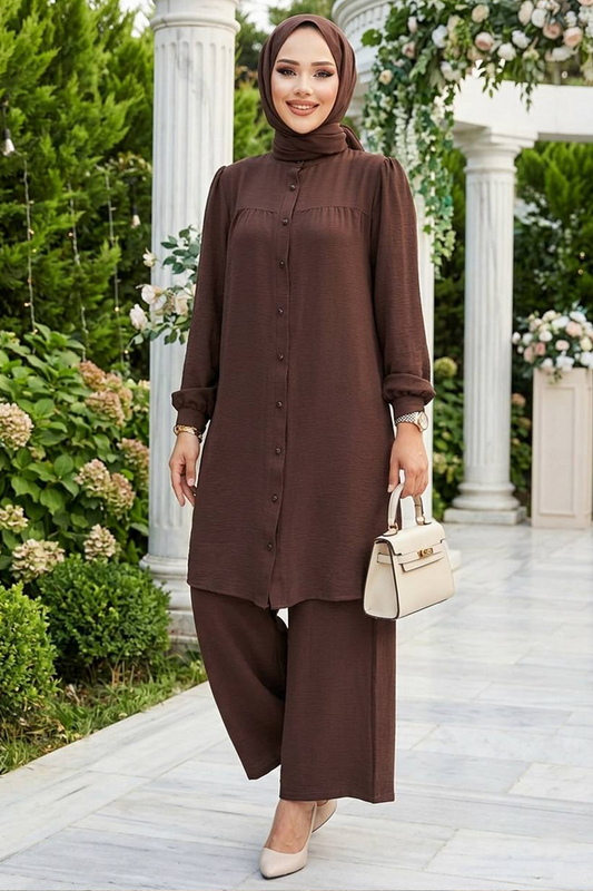 Brown Tunic & Trousers Set - Chaddors