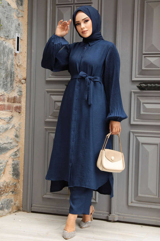 Navy 2 Piece Turkish Suit - Chaddors