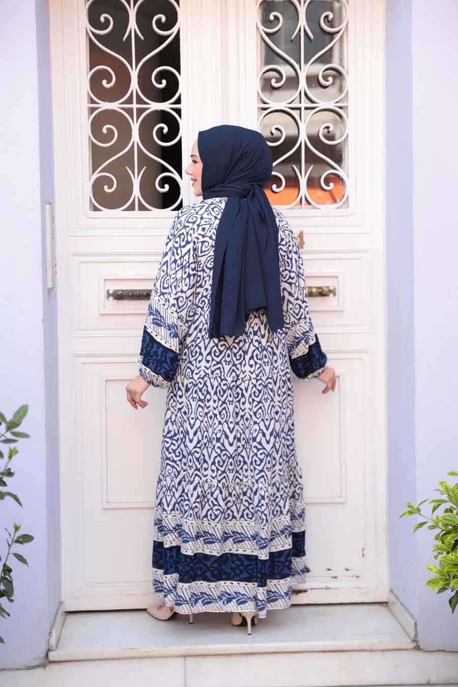 Navy Blue Floral Dress