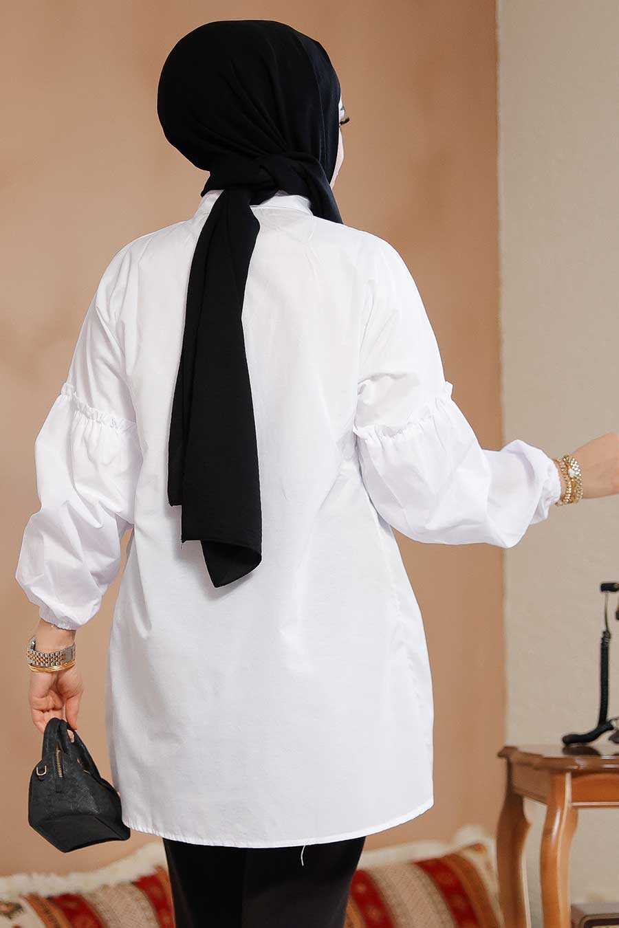 White Embroidered Turkish Tunic