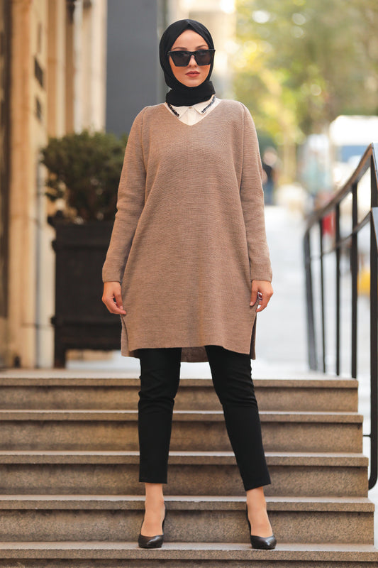 Beige Turkish Sweater Shirt