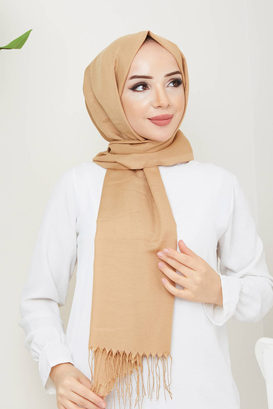 Plain Tassel Turkish Hijab +