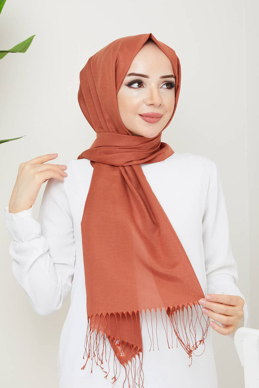Plain Tassel Turkish Hijab +