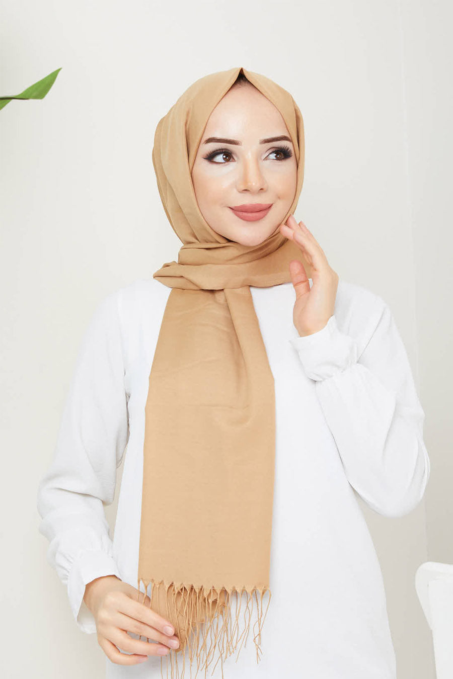 Plain Tassel Turkish Hijab +