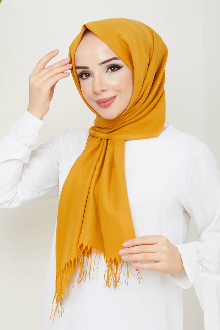 Plain Tassel Turkish Hijab +
