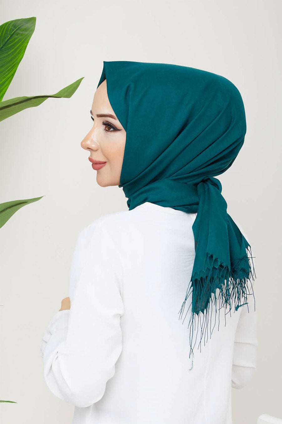 Plain Tassel Turkish Hijab +