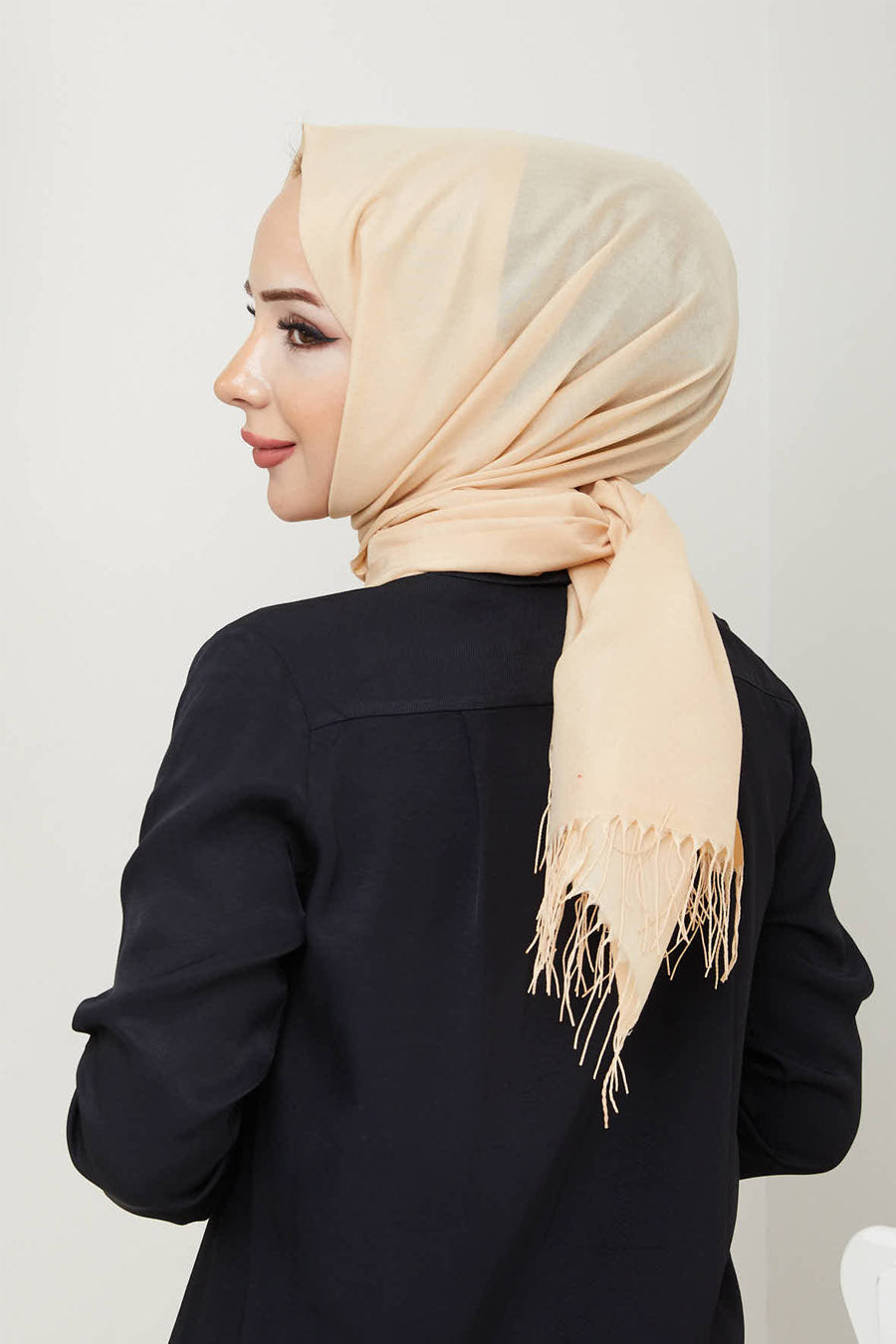 Plain Tassel Turkish Hijab +