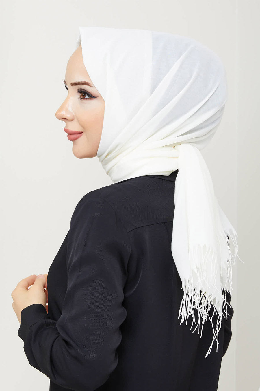 Plain Tassel Turkish Hijab +