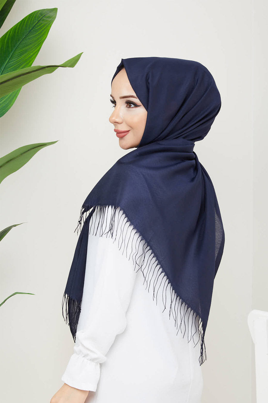 Plain Tassel Turkish Hijab +