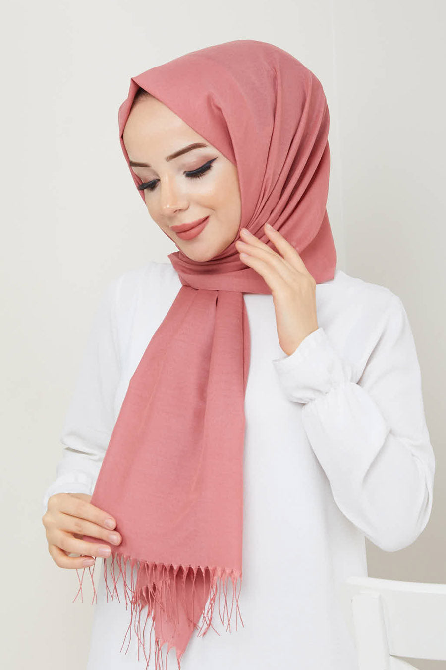 Plain Tassel Turkish Hijab +