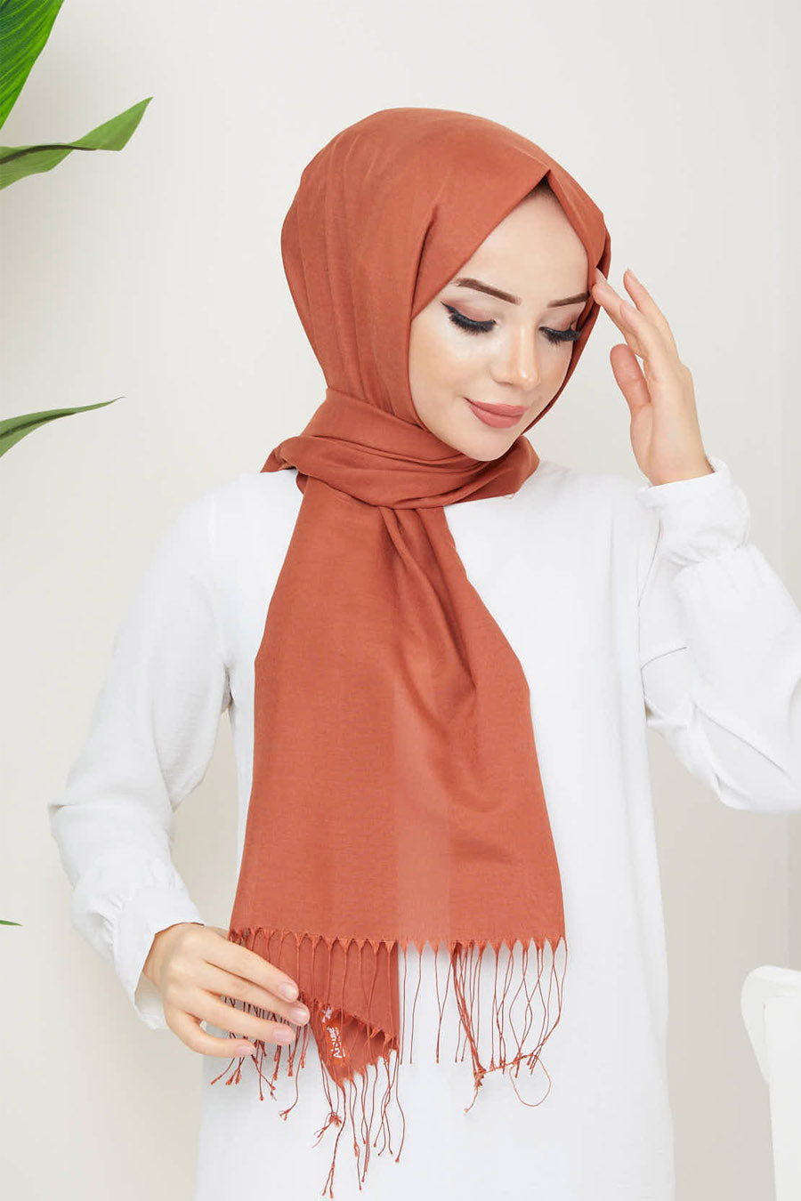 Plain Tassel Turkish Hijab +