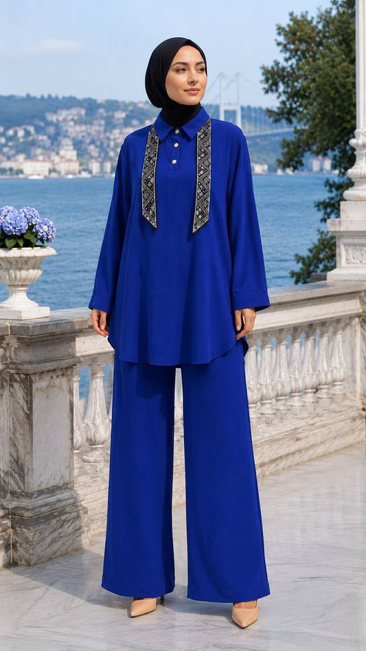 Royal Blue Turkish Co-ord Set
