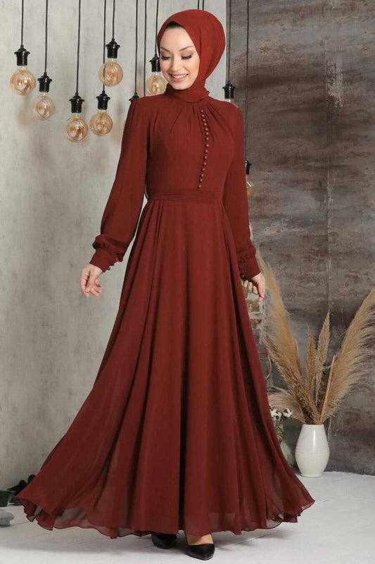 Dark Rust Turkish Dress - Chaddors