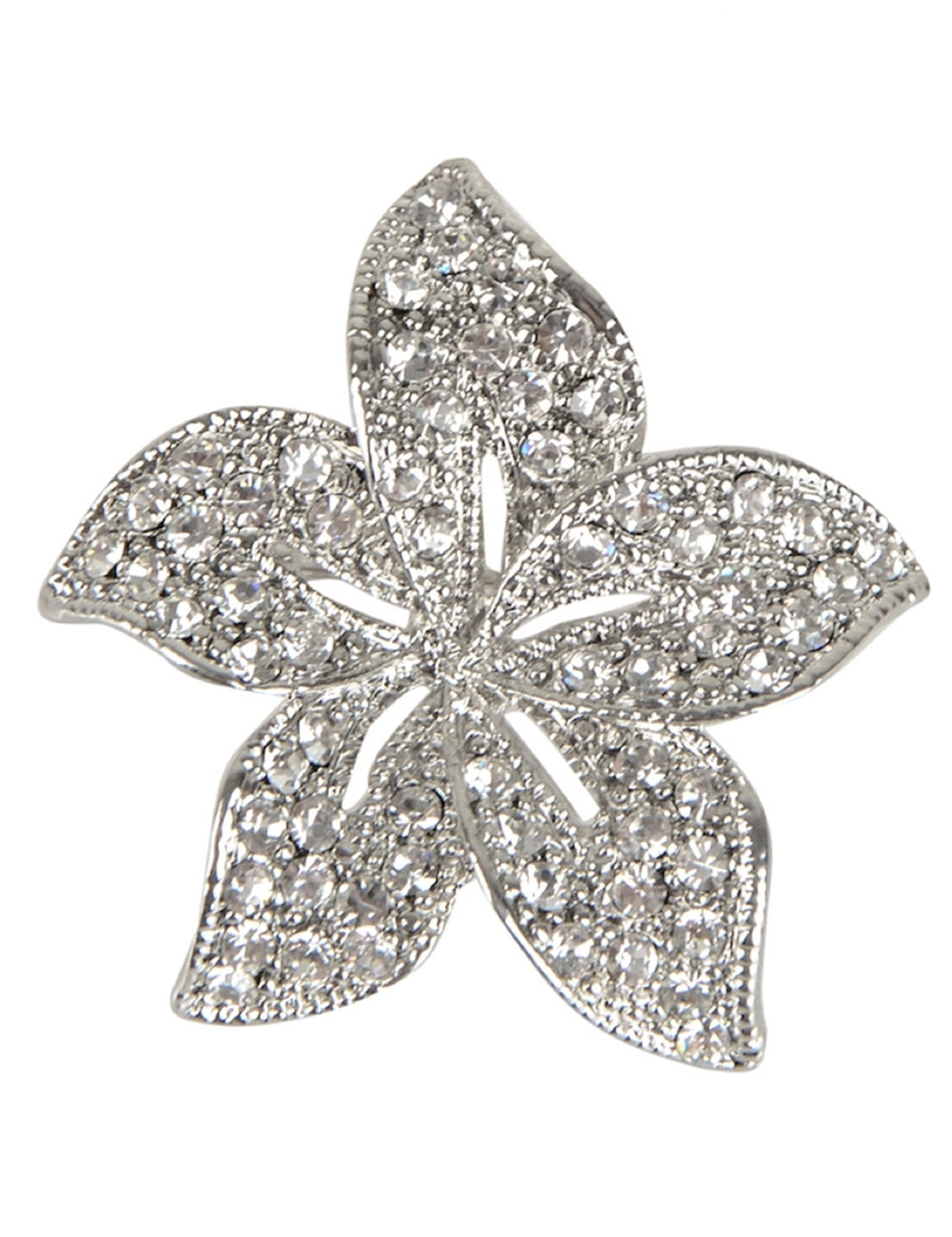 White Flower Stones Brooch