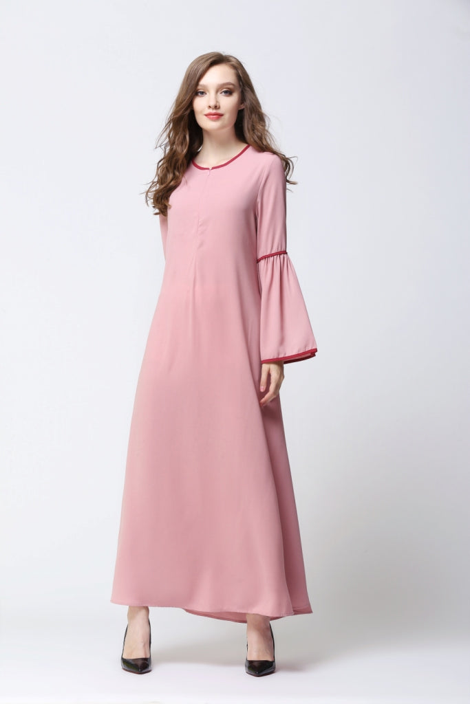 Pink Bell Sleeves Abaya - Chaddors