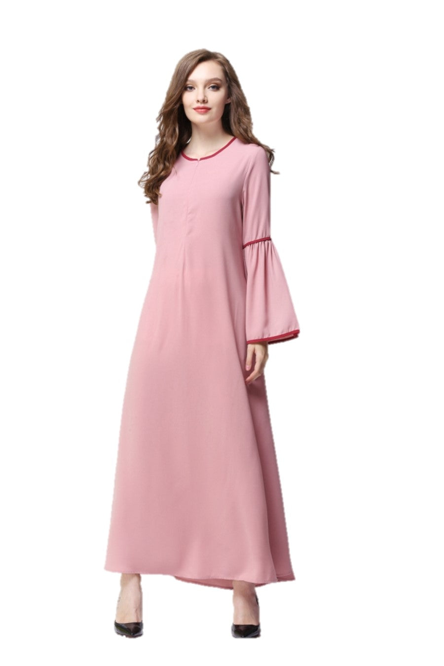 Pink Bell Sleeves Abaya - Chaddors