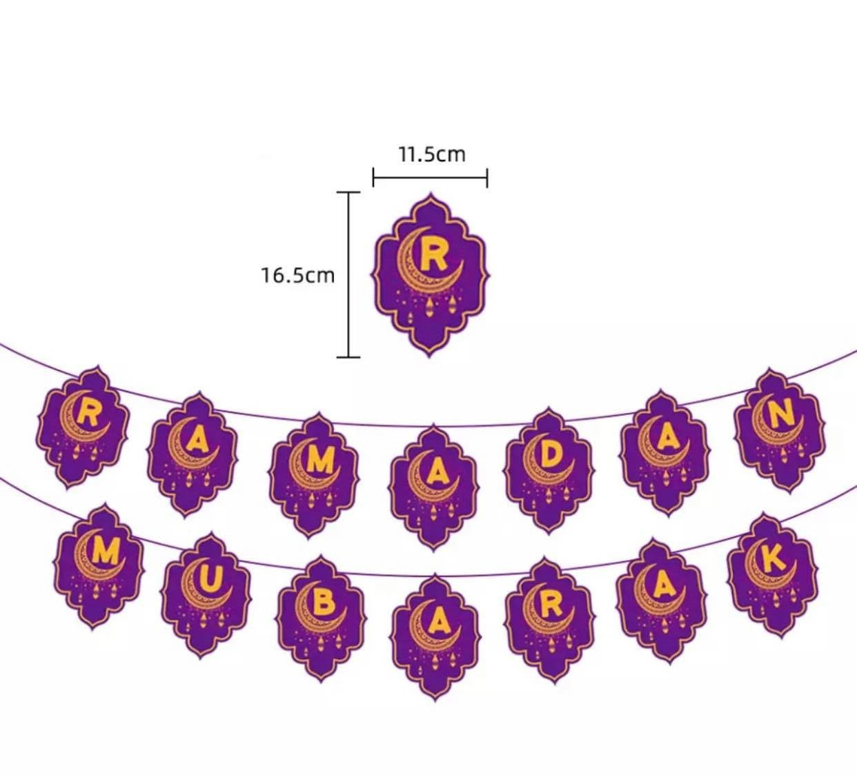 Purple Ramadan Mubarak Banner - Chaddors