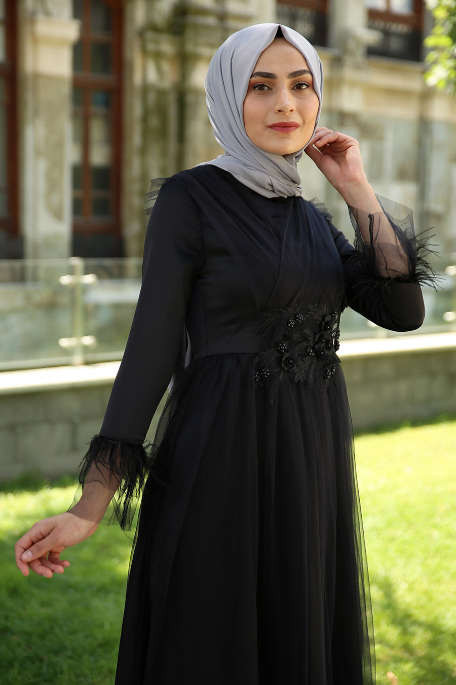 Manha Black Princess Turkish Dress
