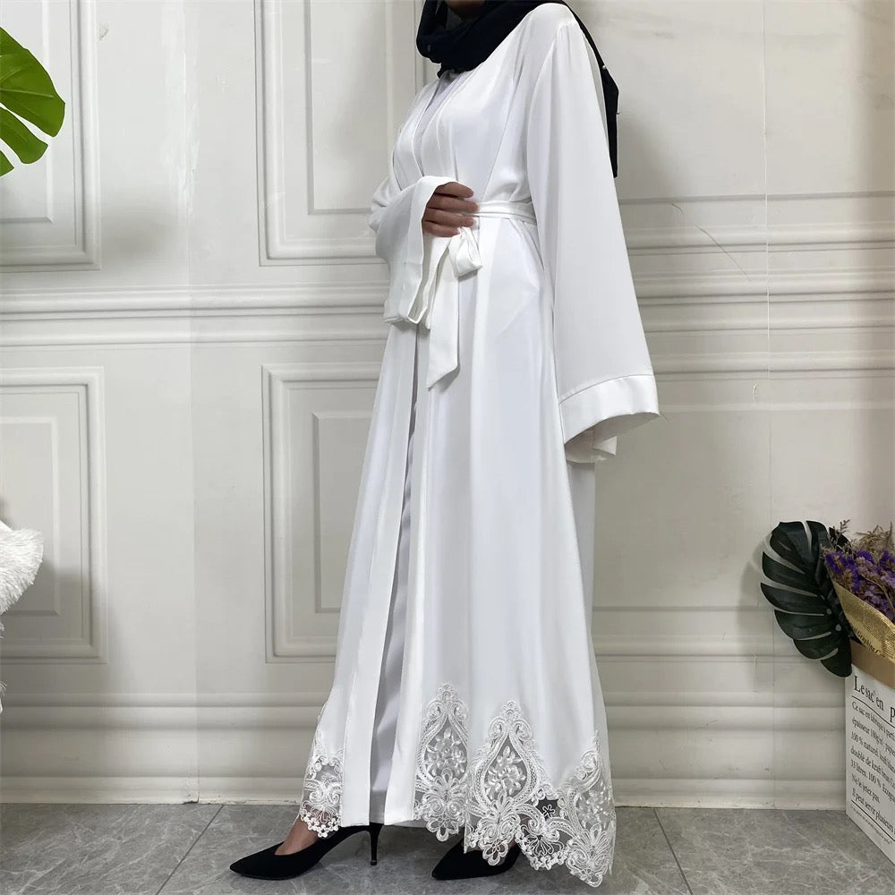 Lace Edge Kimono Abaya - Chaddors