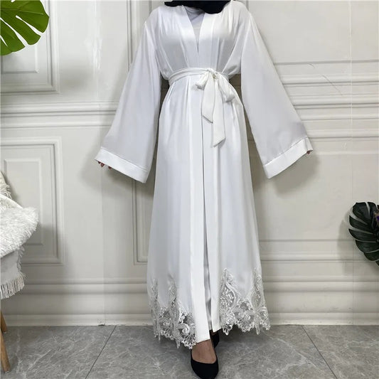Lace Edge Kimono Abaya - Chaddors