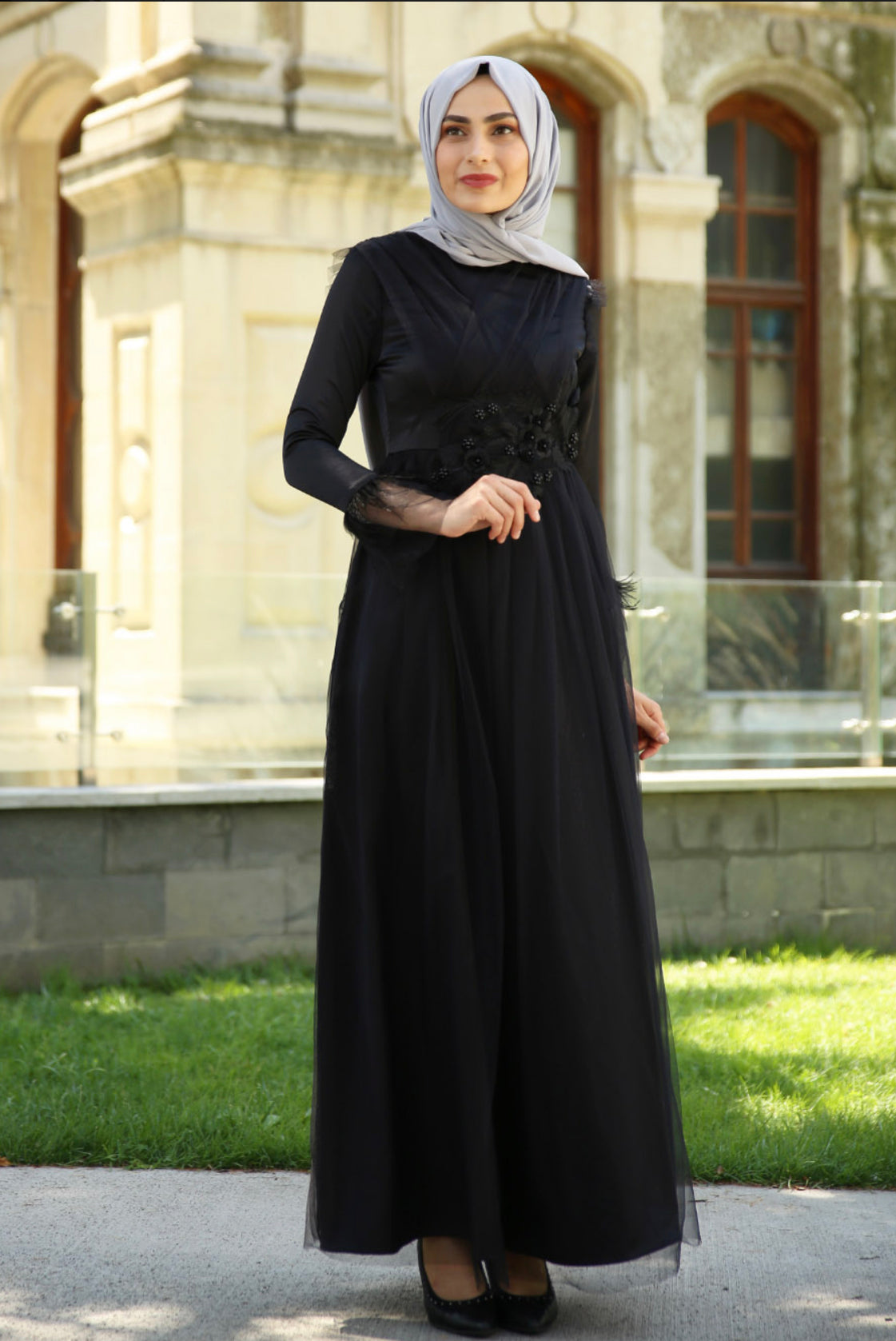 Manha Black Princess Turkish Dress