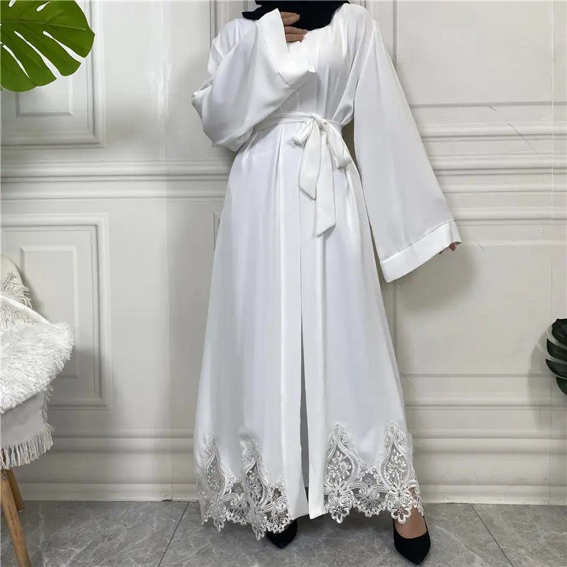 Lace Edge Kimono Abaya - Chaddors