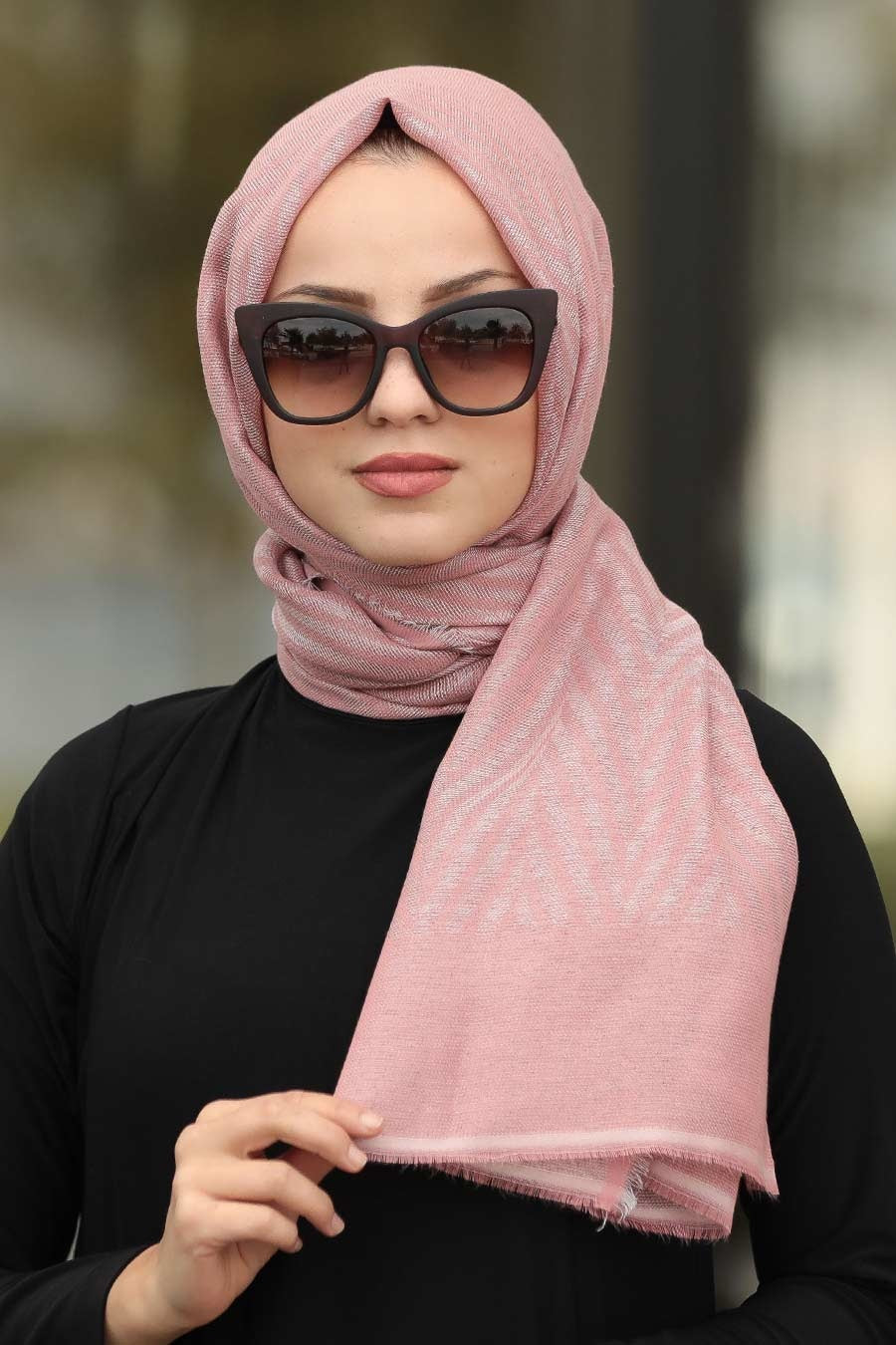 Shimmer Chevron Turkish Hijab + - Chaddors