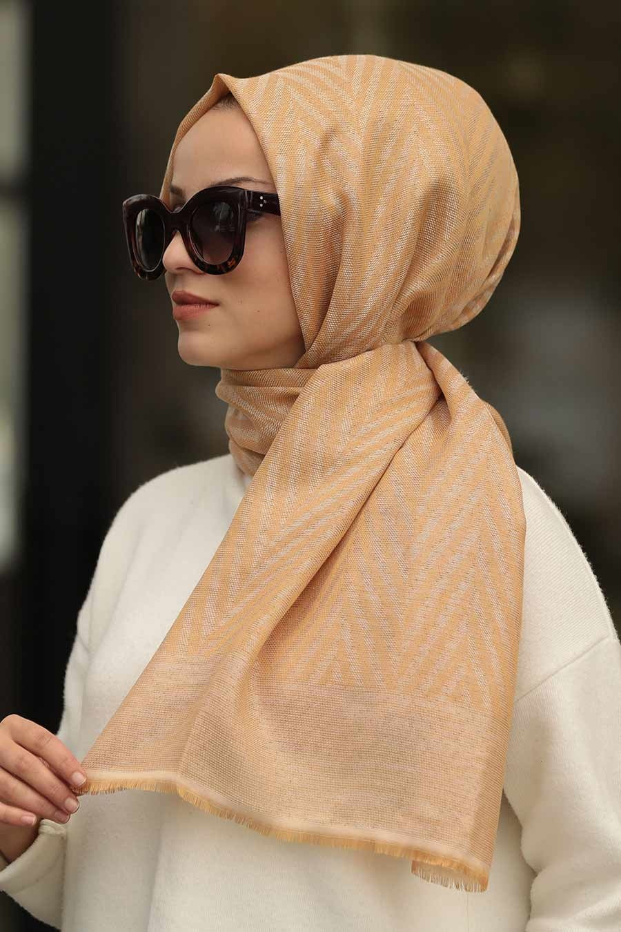 Shimmer Chevron Turkish Hijab + - Chaddors