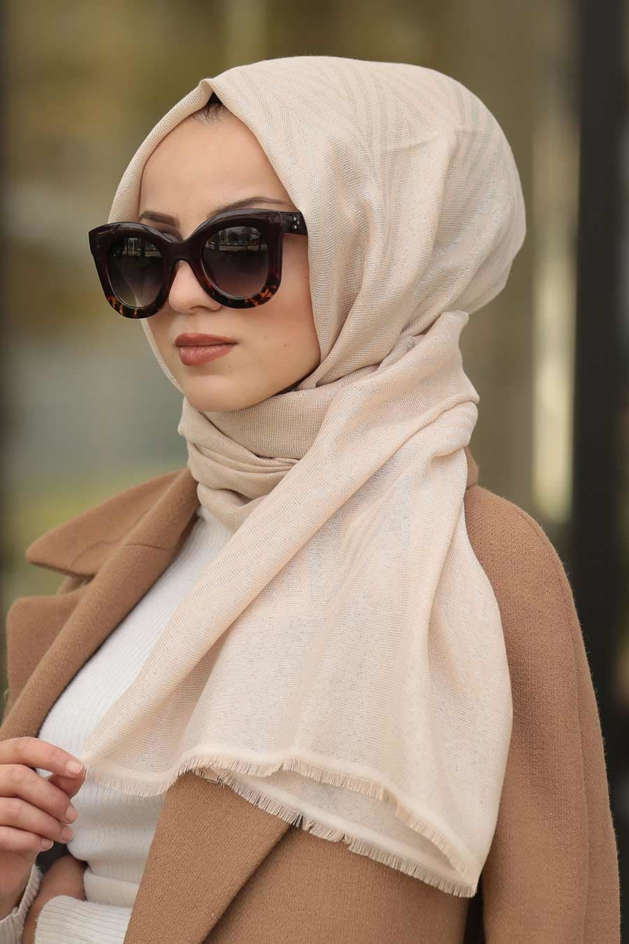 Shimmer Chevron Turkish Hijab + - Chaddors